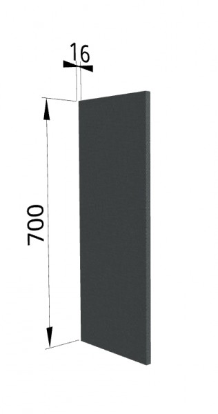 Панель торцевая П Квадро (для шкафа верхнего) Железо в Дубинино - dubinino.mebel54.com | фото