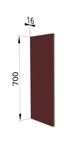 Панель торцевая П Квадро (для шкафа верхнего) Красная кожа в Дубинино - dubinino.mebel54.com | фото