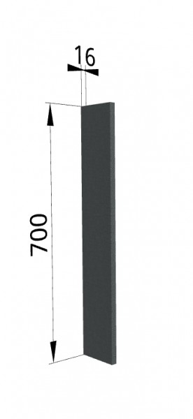 Панель торцевая ПТ 400 Квадро (для шкафа торцевого верхнего) Железо в Дубинино - dubinino.mebel54.com | фото