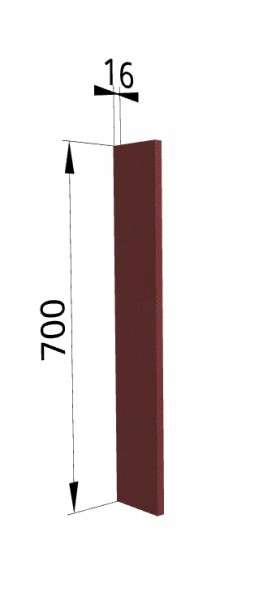 Панель торцевая ПТ 400 Квадро (для шкафа торцевого верхнего) Красная кожа в Дубинино - dubinino.mebel54.com | фото