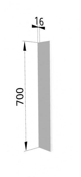 Панель торцевая ПТ 400 Ройс (для шкафа торцевого верхнего) Белый софт в Дубинино - dubinino.mebel54.com | фото