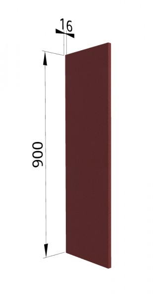 Панель торцевая ВП Квадро (для шкафа верхнего высокого) Красная кожа в Дубинино - dubinino.mebel54.com | фото
