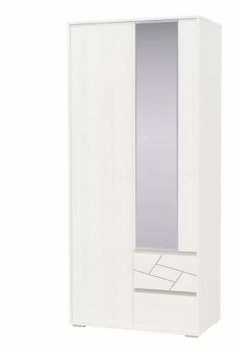 Шкаф 2-х дверный с ящиками Аделина 1000 Рамух белый в Дубинино - dubinino.mebel54.com | фото