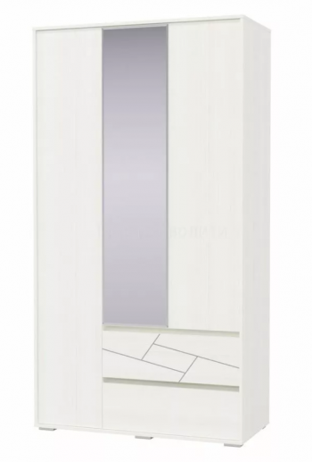 Шкаф 3-х дверный с ящиками Аделина 1200 Рамух белый в Дубинино - dubinino.mebel54.com | фото