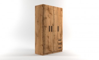 Шкаф 3-х створчатый с ящиками Шервуд (Дуб Вотан) в Дубинино - dubinino.mebel54.com | фото