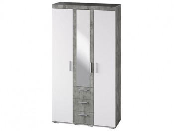 Шкаф 3-х створчатый ШК-30 МС Инстайл (бетон/белый) в Дубинино - dubinino.mebel54.com | фото