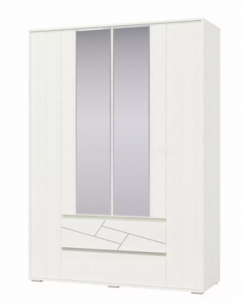 Шкаф 4-х дверный с ящиками Аделина 1600 Рамух белый в Дубинино - dubinino.mebel54.com | фото