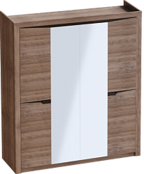 Шкаф четырехдверный Соренто с комплектом полок (3 шт)Дуб стирлинг/Кофе структурный матовый в Дубинино - dubinino.mebel54.com | фото