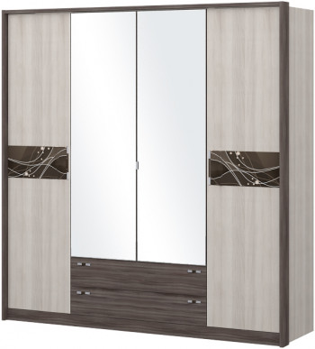 Шкаф четырехстворчатый с зеркалом Шк69.1 Николь в Дубинино - dubinino.mebel54.com | фото