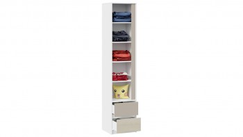 Шкаф для белья комбинированный «Сканди» Дуб Гарден/Белый/Глиняный серый в Дубинино - dubinino.mebel54.com | фото