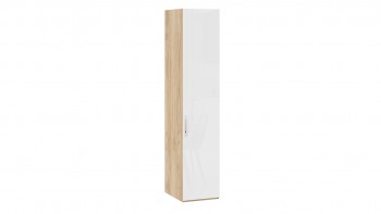 Шкаф для белья с 1 глухой дверью «Эмбер» Яблоня Беллуно/Белый глянец в Дубинино - dubinino.mebel54.com | фото