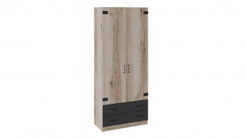 Шкаф для одежды комбинированный «Окланд» (Фон Черный/Дуб Делано) в Дубинино - dubinino.mebel54.com | фото