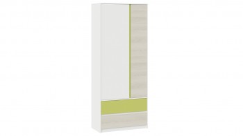Шкаф для одежды комбинированный «Сканди» Дуб Гарден/Белый/Зеленый в Дубинино - dubinino.mebel54.com | фото