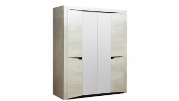 Шкаф для одежды "Лючия" (4-х дв.) (венге / белый) в Дубинино - dubinino.mebel54.com | фото