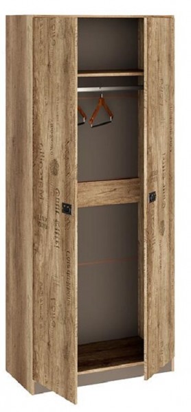 Шкаф для одежды «Пилигрим» (Дуб Каньон светлый, Фон серый) в Дубинино - dubinino.mebel54.com | фото