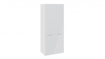 Шкаф для одежды с 2 дверями со стеклом «Глосс» (Белый глянец/Стекло ) в Дубинино - dubinino.mebel54.com | фото