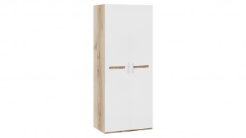 Шкаф для одежды с 2-мя дверями «Фьюжн» Дуб Делано/Белый глянец в Дубинино - dubinino.mebel54.com | фото