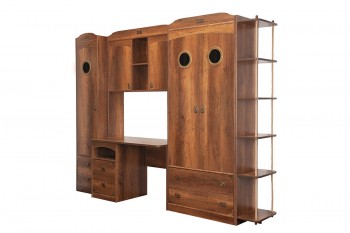 Шкаф комбинированный для белья с иллюминатором «Навигатор» (Дуб Каньон) в Дубинино - dubinino.mebel54.com | фото