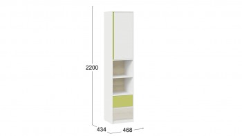 Шкаф комбинированный «Сканди» Дуб Гарден/Белый/Зеленый в Дубинино - dubinino.mebel54.com | фото