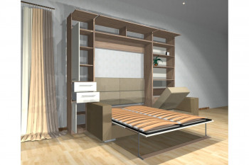 Шкаф-кровать с диваном Каролина в Дубинино - dubinino.mebel54.com | фото
