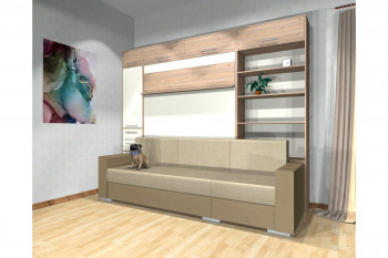 Шкаф-кровать с диваном Каролина в Дубинино - dubinino.mebel54.com | фото
