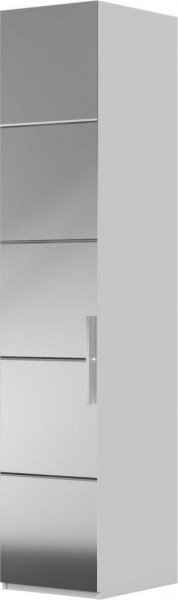 Шкаф ШР-1 зеркало, левый, Вива (Белый/Белый глянец/Платина) в Дубинино - dubinino.mebel54.com | фото