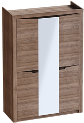 Шкаф трехдверный Соренто Дуб стирлинг/Кофе структурный матовый в Дубинино - dubinino.mebel54.com | фото