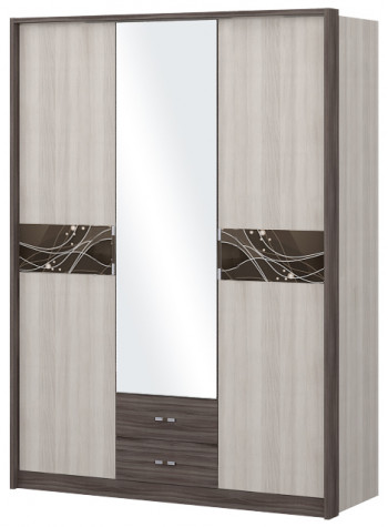 Шкаф трехстворчаты с зеркалом Шк68.1 Николь в Дубинино - dubinino.mebel54.com | фото