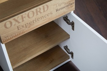 Стол с ящиками «Оксфорд» (Ривьера/Белый с рисунком) в Дубинино - dubinino.mebel54.com | фото