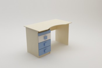 Стол (столешница с выемкой) Скай (Синий/Белый/корпус Клен) в Дубинино - dubinino.mebel54.com | фото