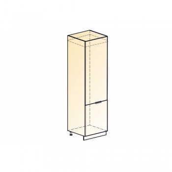 Стоун Шкаф-пенал L600 под холодильник (2 дв. гл.) (белый/грей софттач) в Дубинино - dubinino.mebel54.com | фото