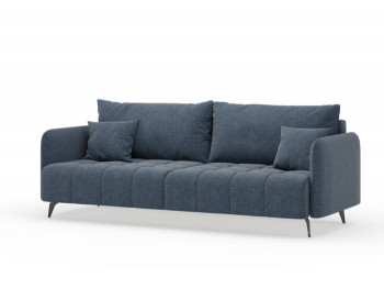 Валериан диван трёхместный прямой Синий, ткань RICO FLEX 101 в Дубинино - dubinino.mebel54.com | фото