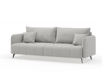 Валериан диван трёхместный прямой Светло-серый, ткань RICO FLEX 108 в Дубинино - dubinino.mebel54.com | фото